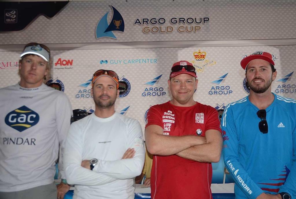 In Quarter Final racing on Day 4 of the 2014 Argo Group Gold Cup (L-R) Ian Williams, Eric Monnin, Johnie Berntsson, and Taylor Canfield won their matches and went through to the Semi Finals. ©  Talbot Wilson / Argo Group Gold Cup http://www.argogroupgoldcup.com/